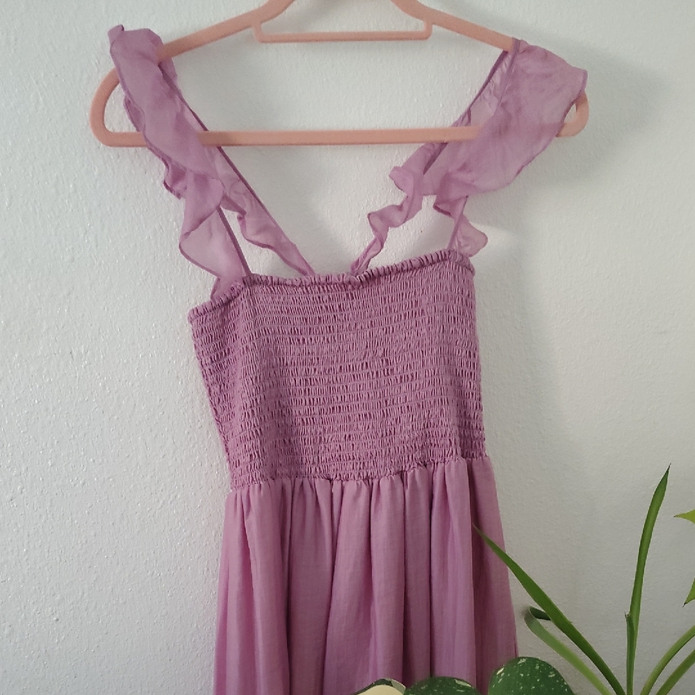 Madewell Lilac Ruffled Midi Dress